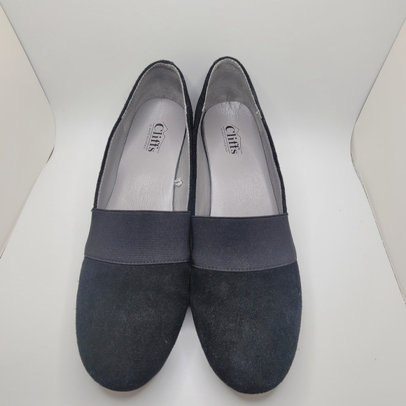 CLIFFS by White Mountain Leather Upper Size 10 Black Slip On Low Heel Comfy Work - Picture 1 of 11